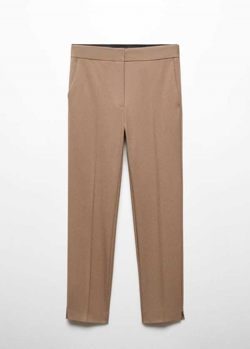 Mango Mid-rise Hubená Pants | MNG-24308