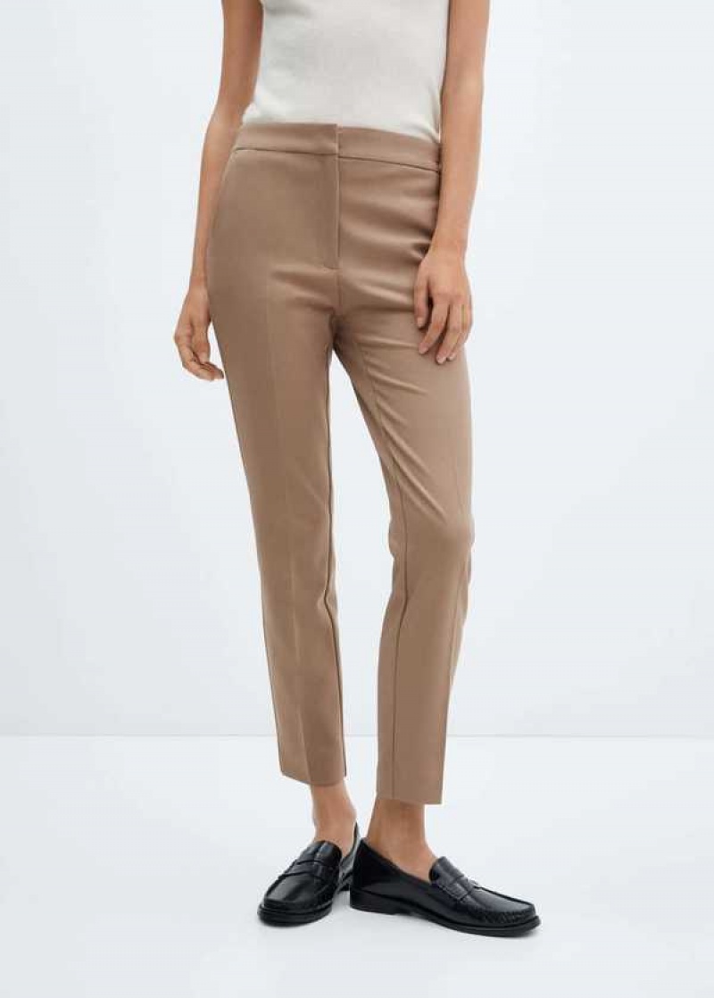 Mango Mid-rise Hubená Pants | MNG-24308