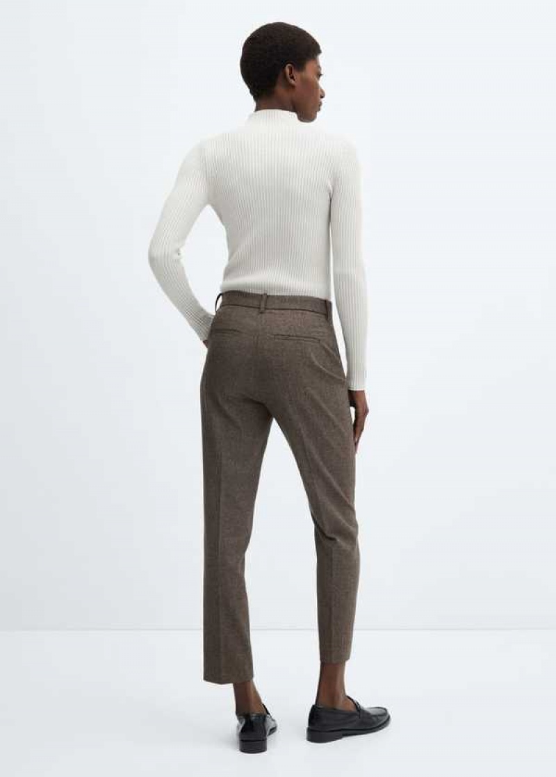 Mango Mid-rise Hubená Pants | MNG-24587