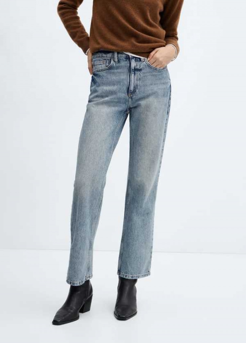 Mango Mid-rise Rovný Jeans | MNG-23805