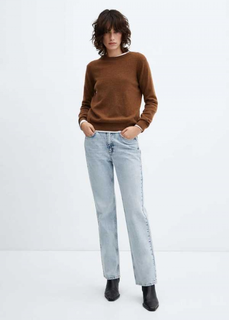 Mango Mid-rise Rovný Jeans | MNG-23830