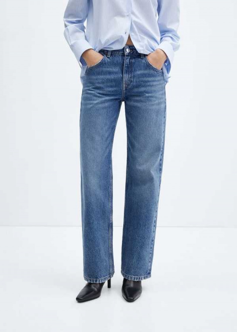 Mango Mid-rise Rovný Jeans | MNG-23957