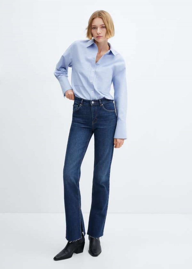 Mango Mid-waist Flared Jeans With Slits | MNG-23966