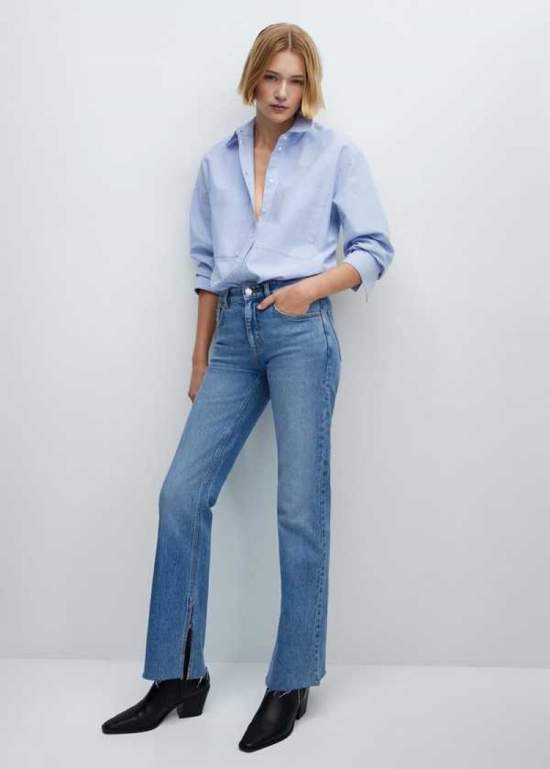 Mango Mid-waist Flared Jeans With Slits | MNG-23924