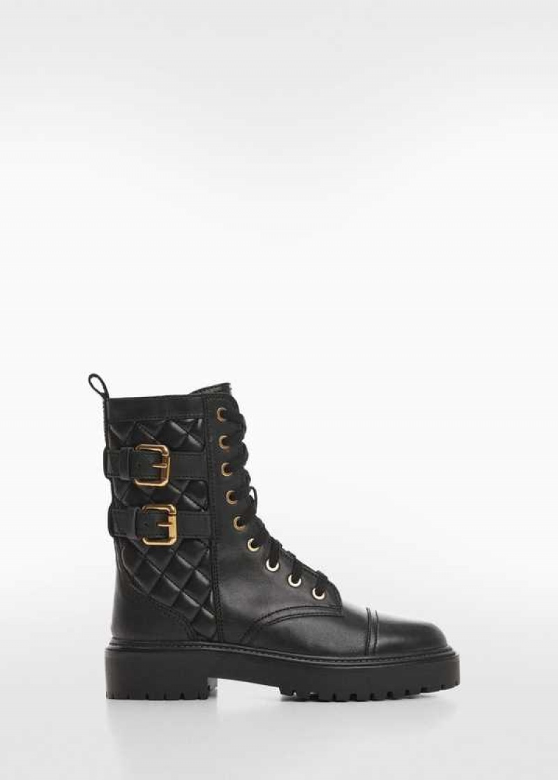 Mango Military Læder Ankle Boots | MNG-23487