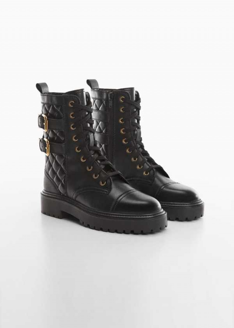 Mango Military Læder Ankle Boots | MNG-23487