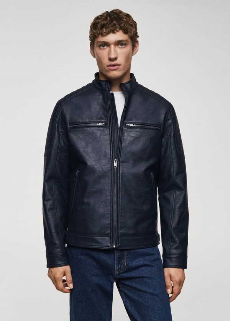 Mango Nappa Læder-effect Jacket | MNG-22610