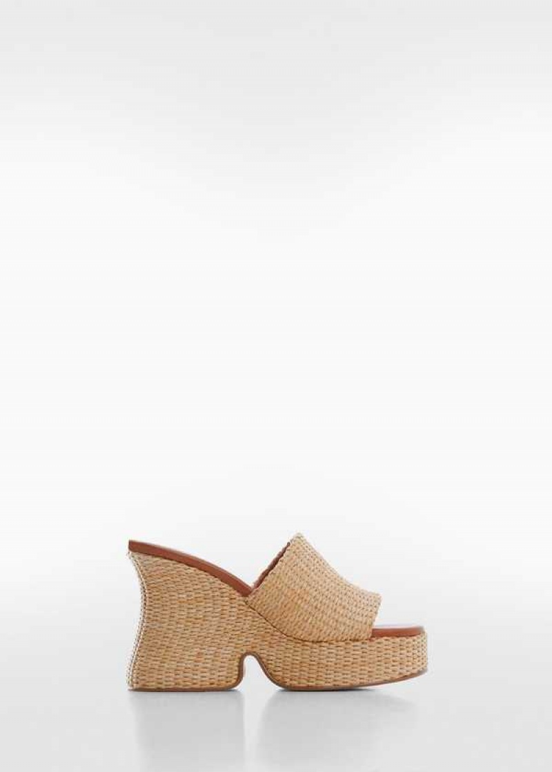 Mango Natural Fiber Klínku Sandals | MNG-23485