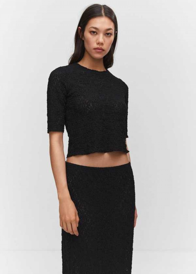 Mango Open Textured Skirt | MNG-24167