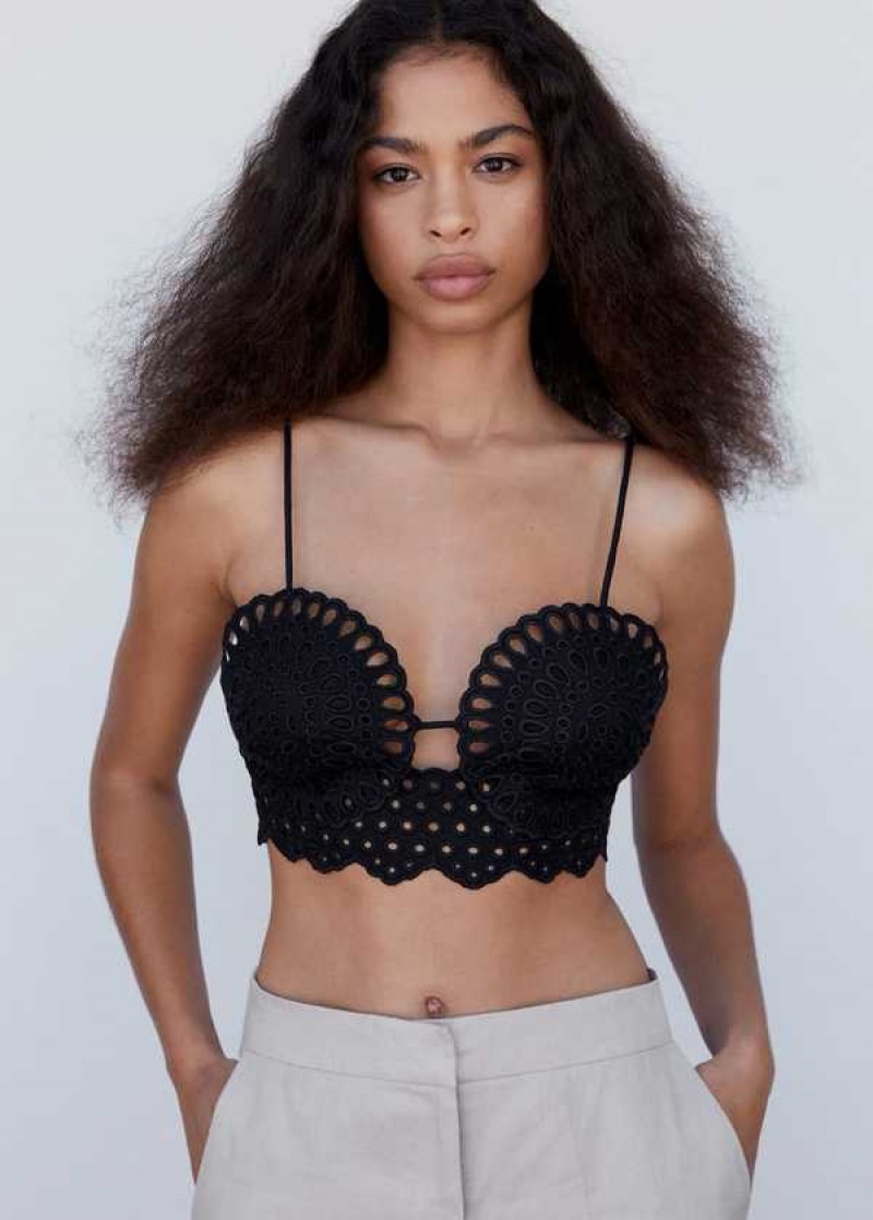 Mango Openwork Pletené Crop Top | MNG-24857