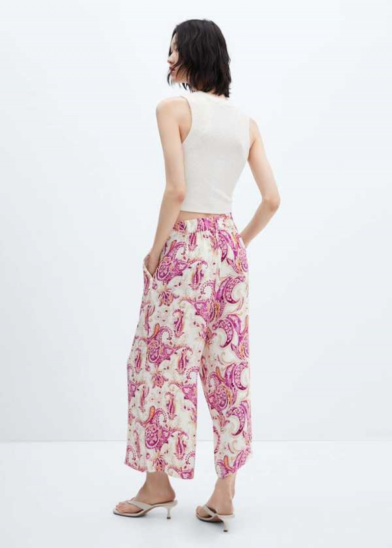 Mango Oriental Print Culotte Trousers | MNG-24375