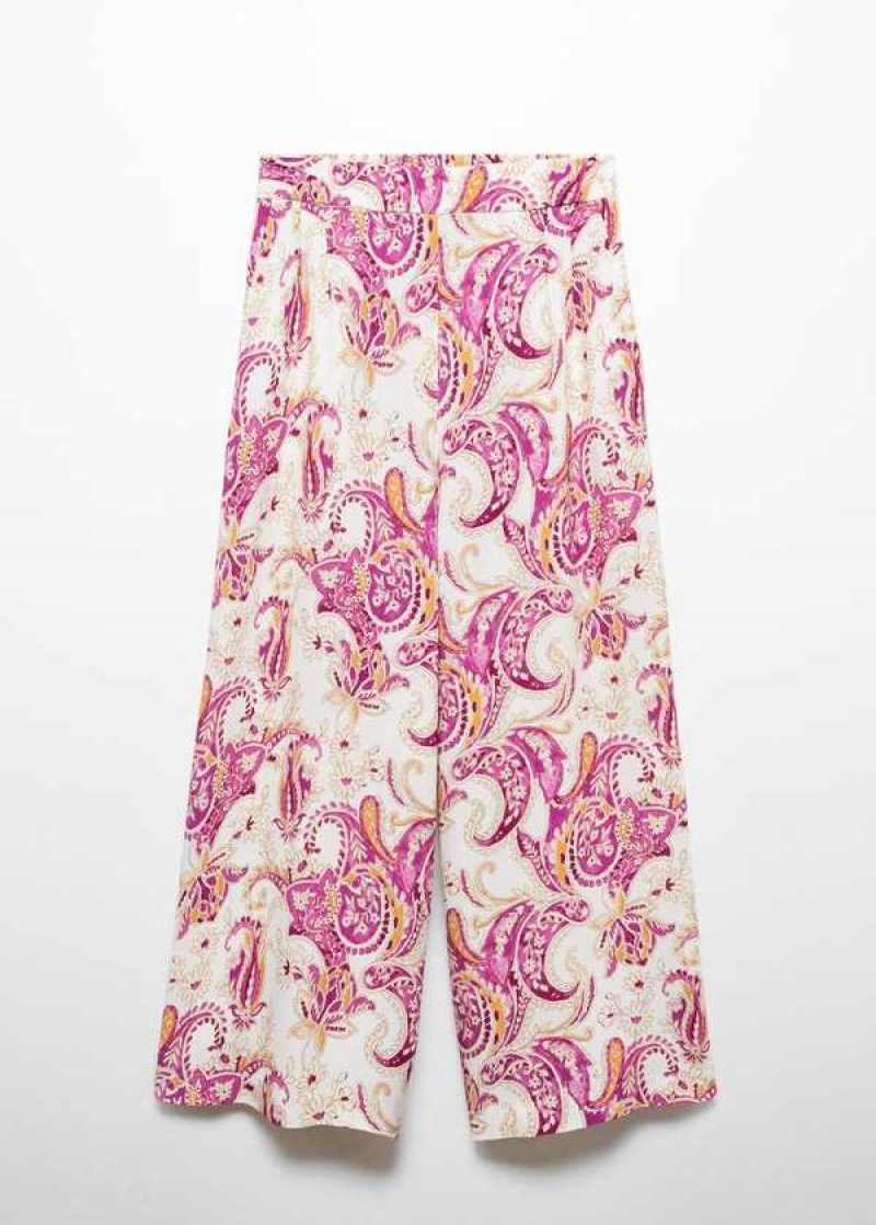 Mango Oriental Print Culotte Trousers | MNG-24375