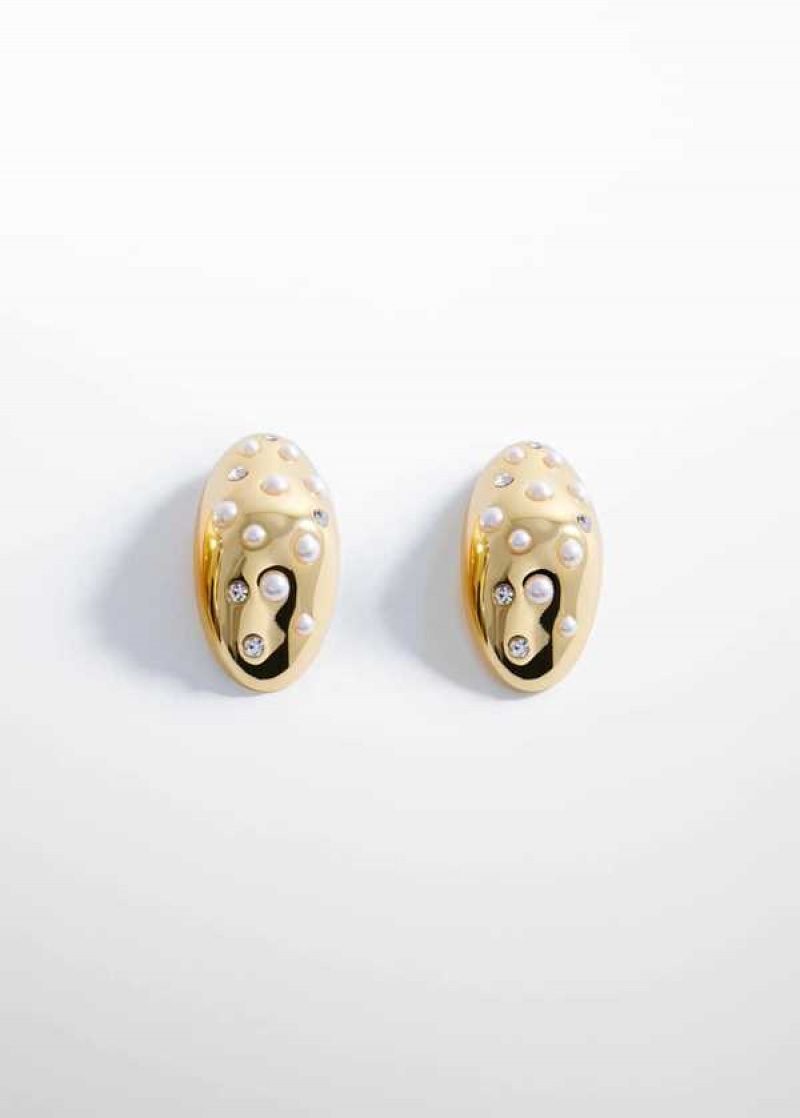 Mango Oval Pearl-detail Earrings | MNG-22773