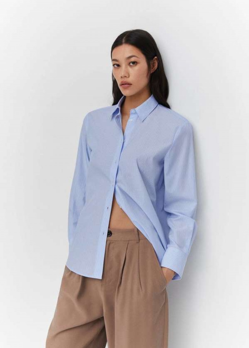 Mango Oversized Bavlněné Lyocell Blend Shirt | MNG-25239