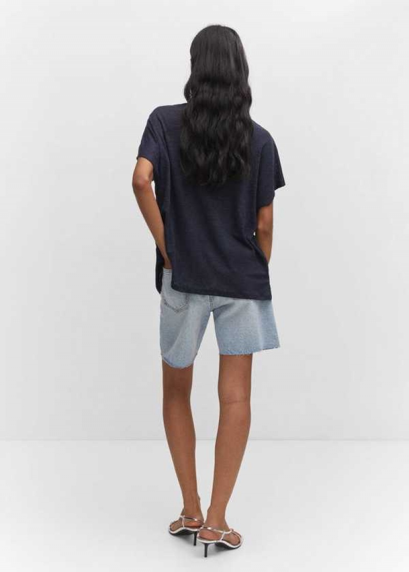 Mango Oversized Linen T-shirt | MNG-25063