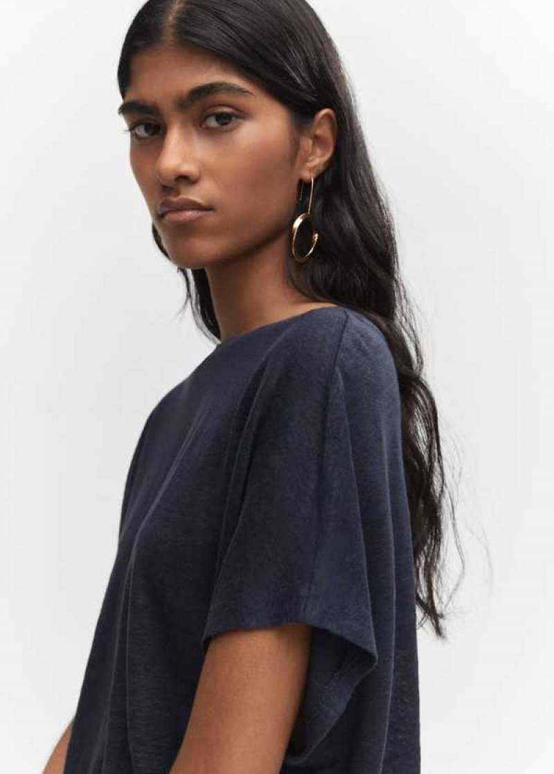 Mango Oversized Linen T-shirt | MNG-25063