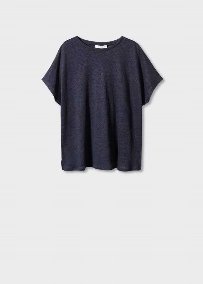 Mango Oversized Linen T-shirt | MNG-25063