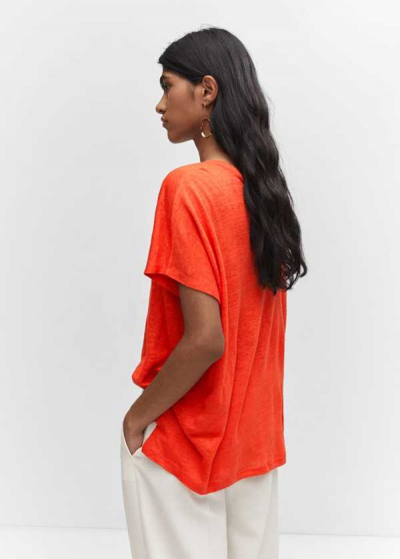 Mango Oversized Linen T-shirt | MNG-25093