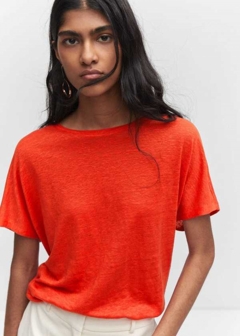 Mango Oversized Linen T-shirt | MNG-25093