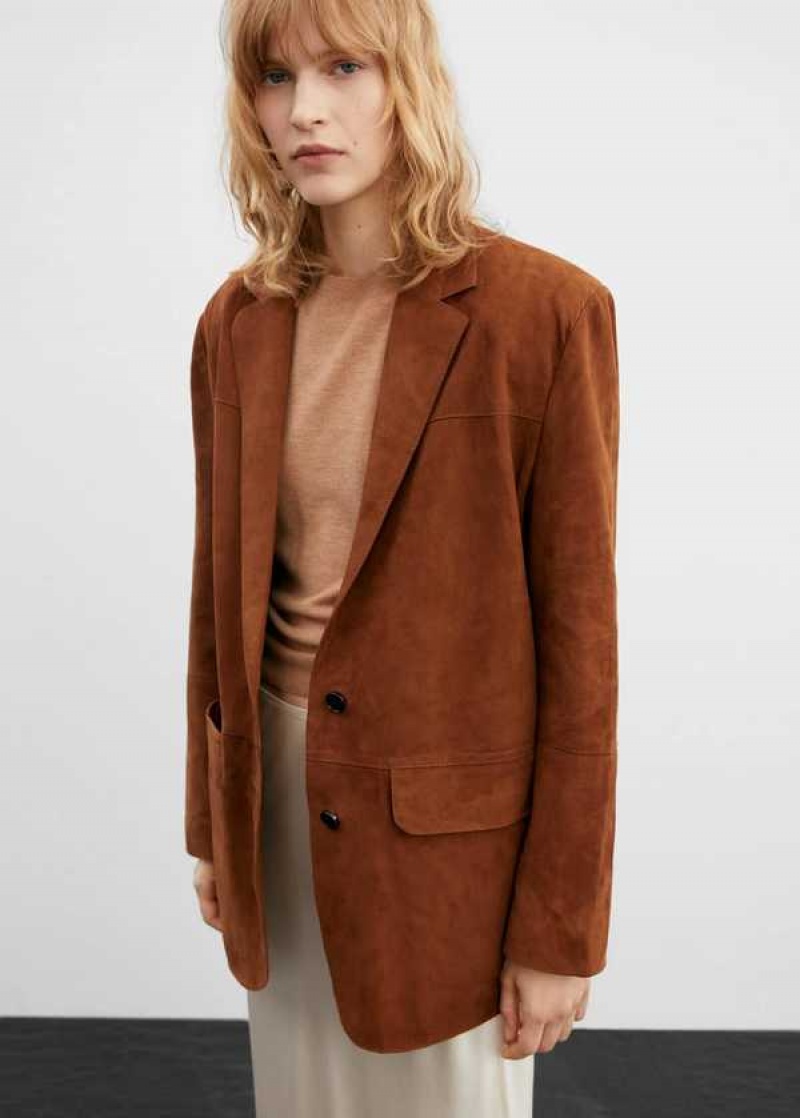 Mango Oversized Semišové Blazer | MNG-25160