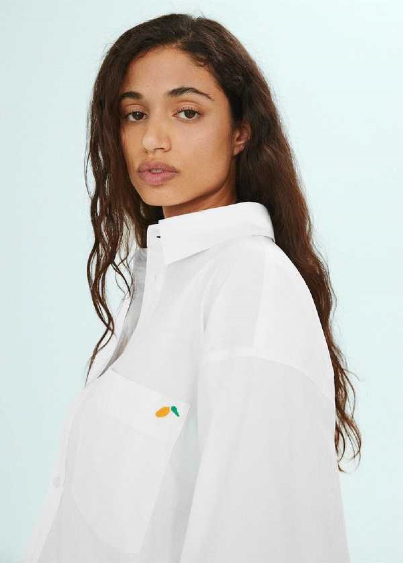 Mango Oversized Shirt With Embroidered Detail | MNG-25280