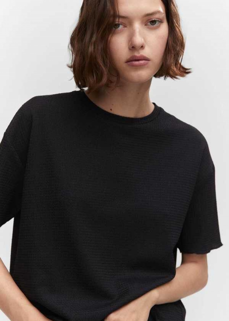 Mango Oversized Textured T-shirt | MNG-25096