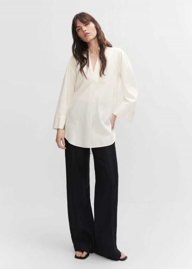 Mango Oversized V-neck Blouse | MNG-25276