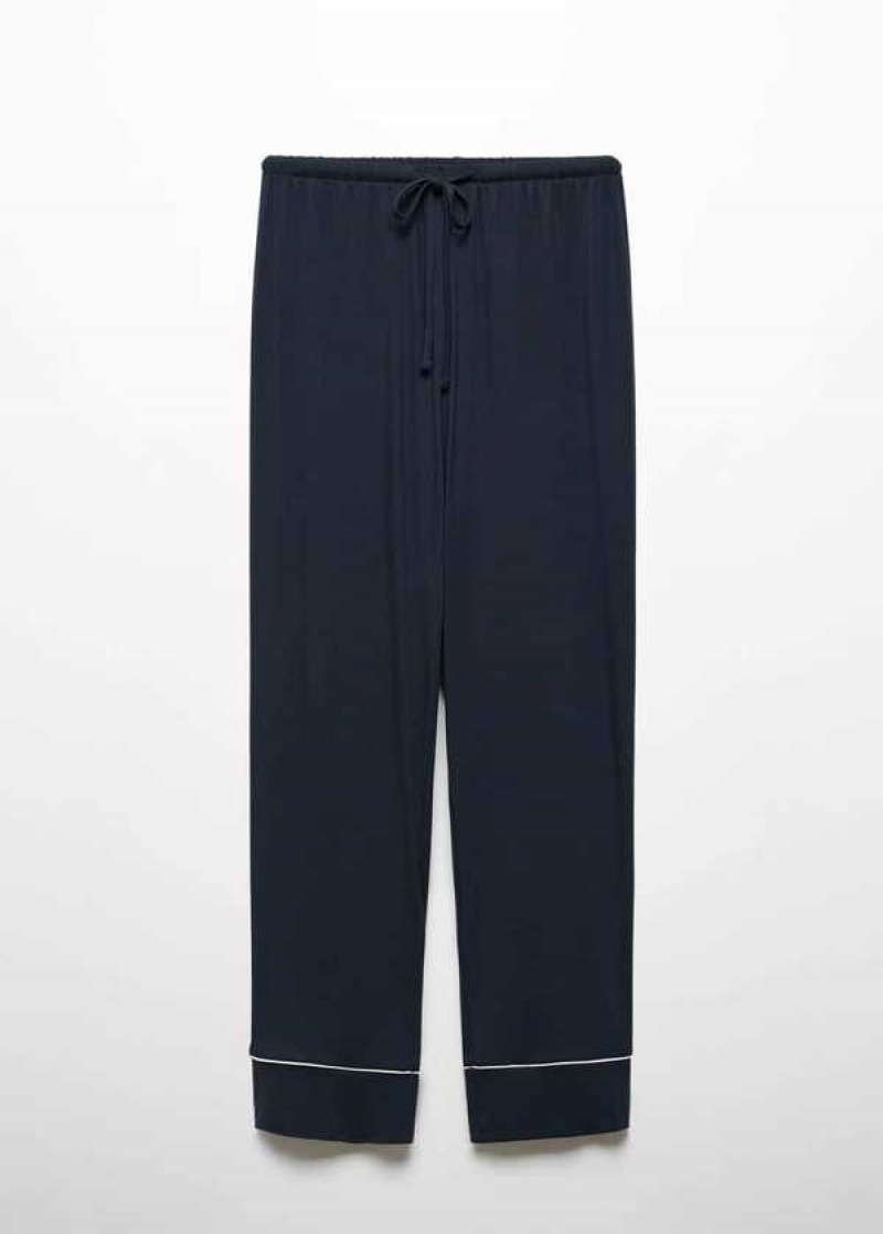 Mango Pajama Pants Contrast Piping | MNG-23686