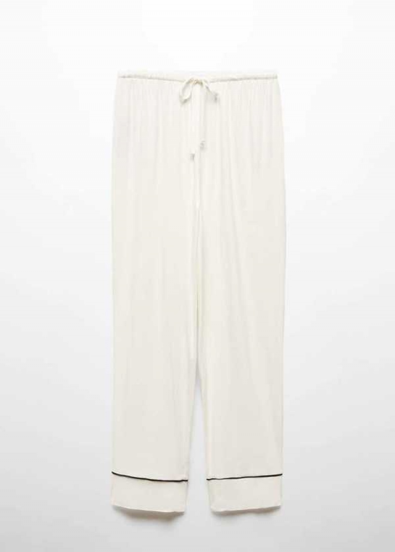 Mango Pajama Pants Contrast Piping | MNG-23685