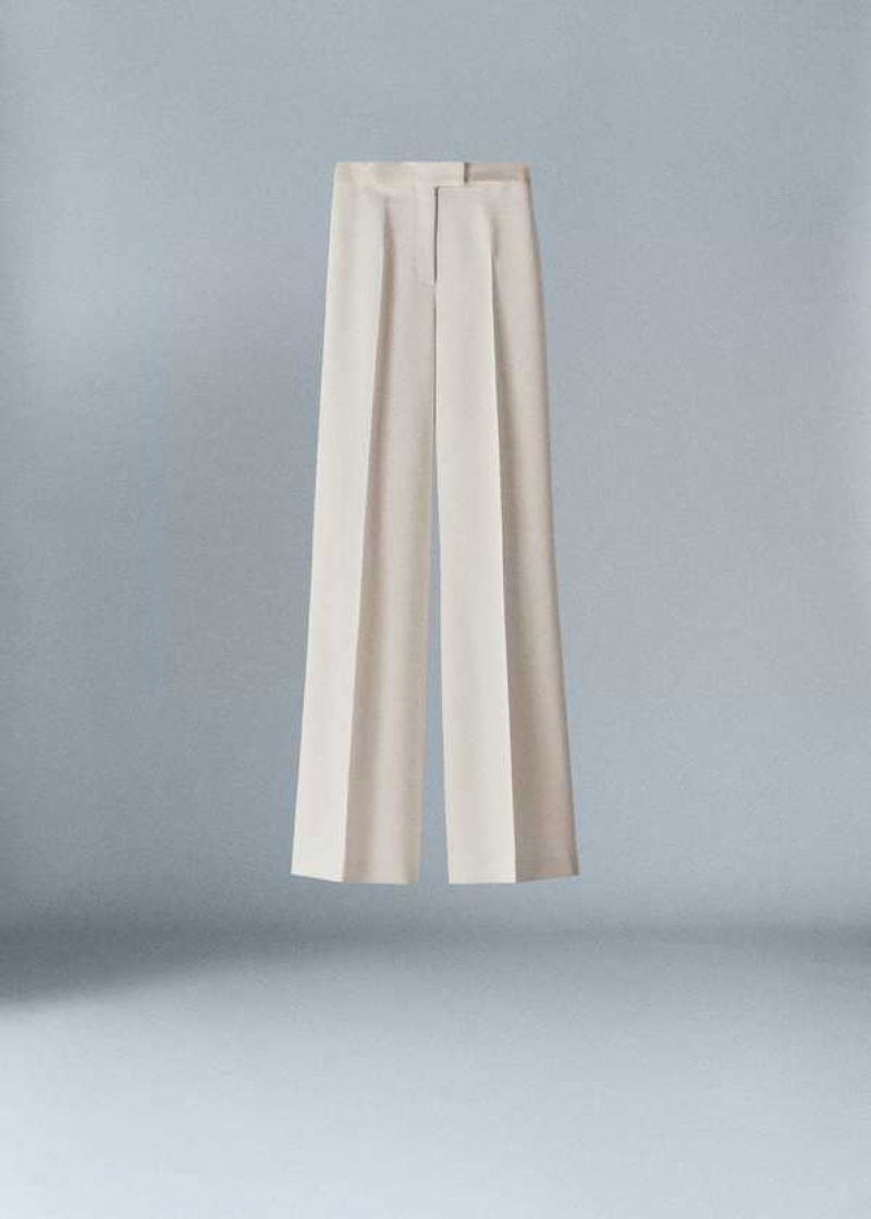 Mango Palazzo Suit Pants With Satin Details | MNG-24501