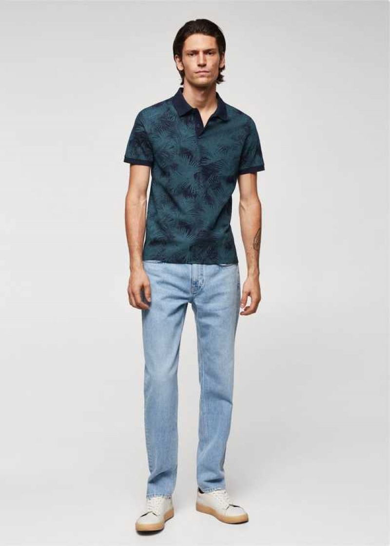 Mango Palm Print Polo Shirt | MNG-21541