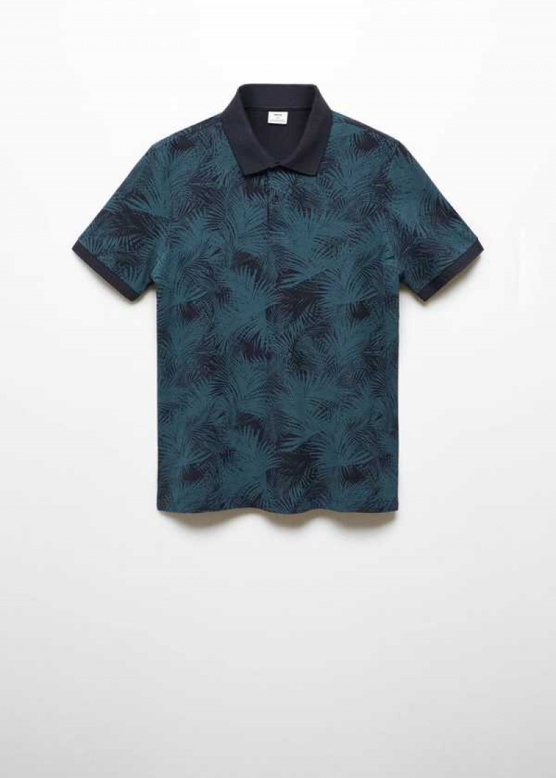 Mango Palm Print Polo Shirt | MNG-21541