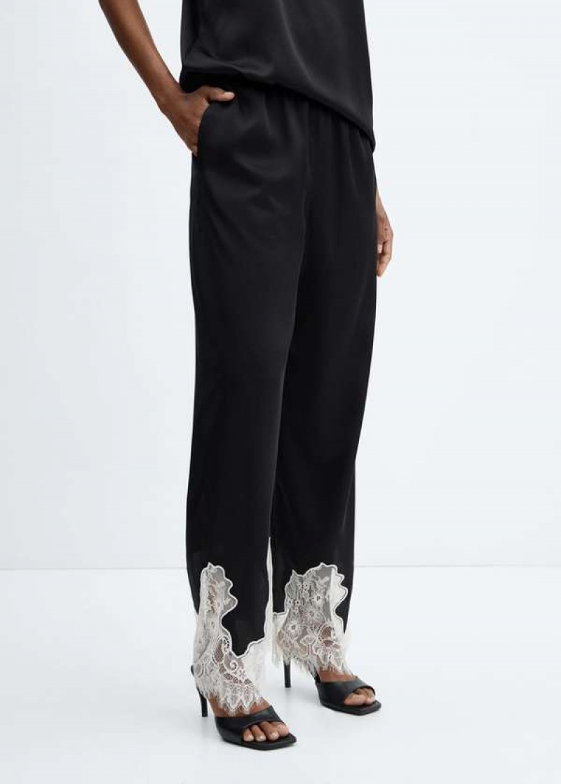 Mango Pants With Krajkové Hem Detail | MNG-24293