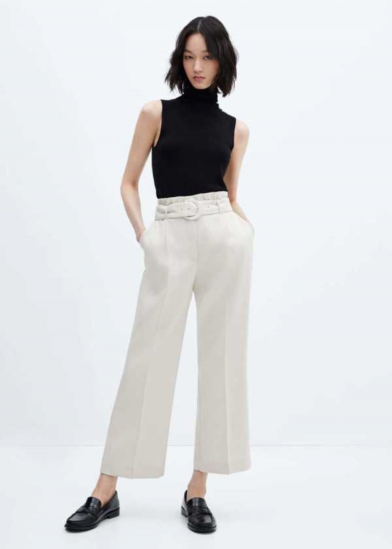 Mango Paperbag Pants With Belt | MNG-24301