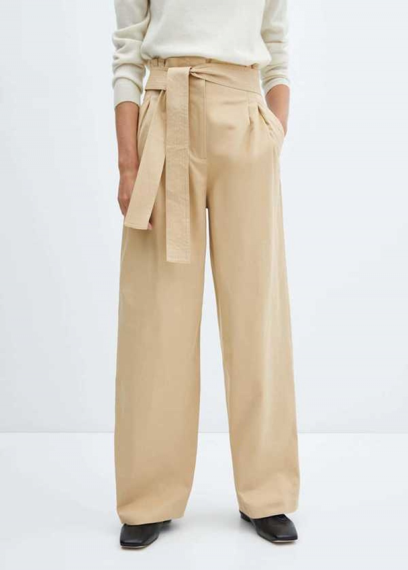 Mango Paperbag Pants With Belt | MNG-24361