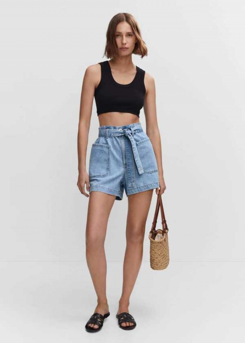 Mango Paperbag Shorts With Belt | MNG-23899