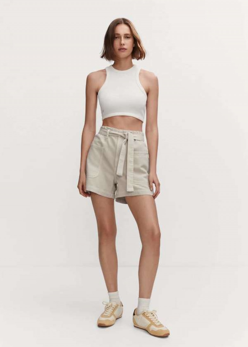 Mango Paperbag Shorts With Belt | MNG-23894