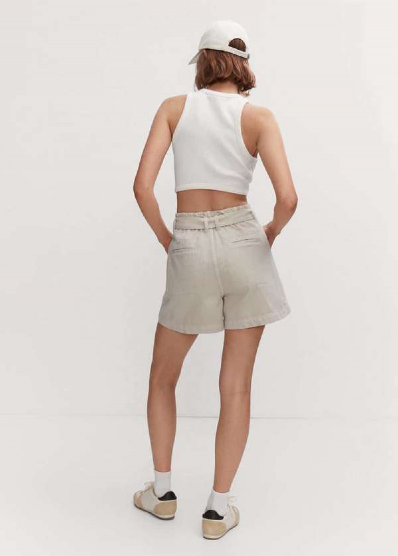 Mango Paperbag Shorts With Belt | MNG-23894