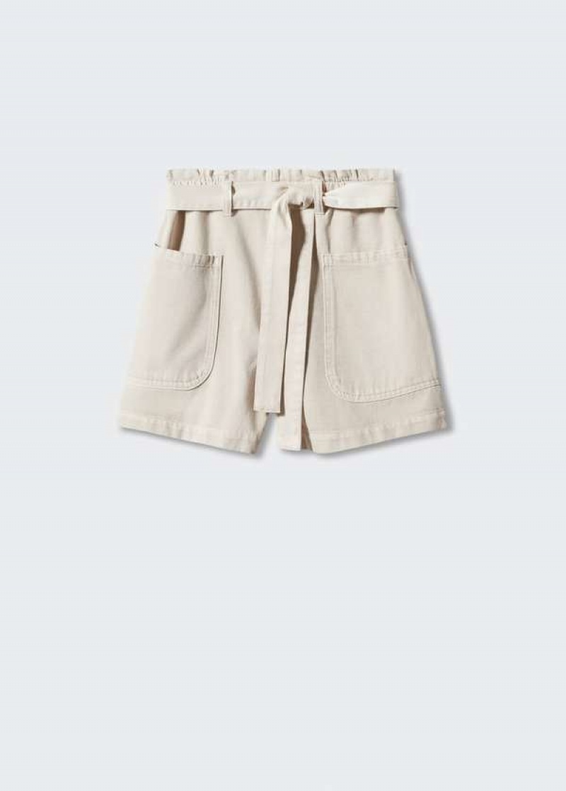 Mango Paperbag Shorts With Belt | MNG-23894