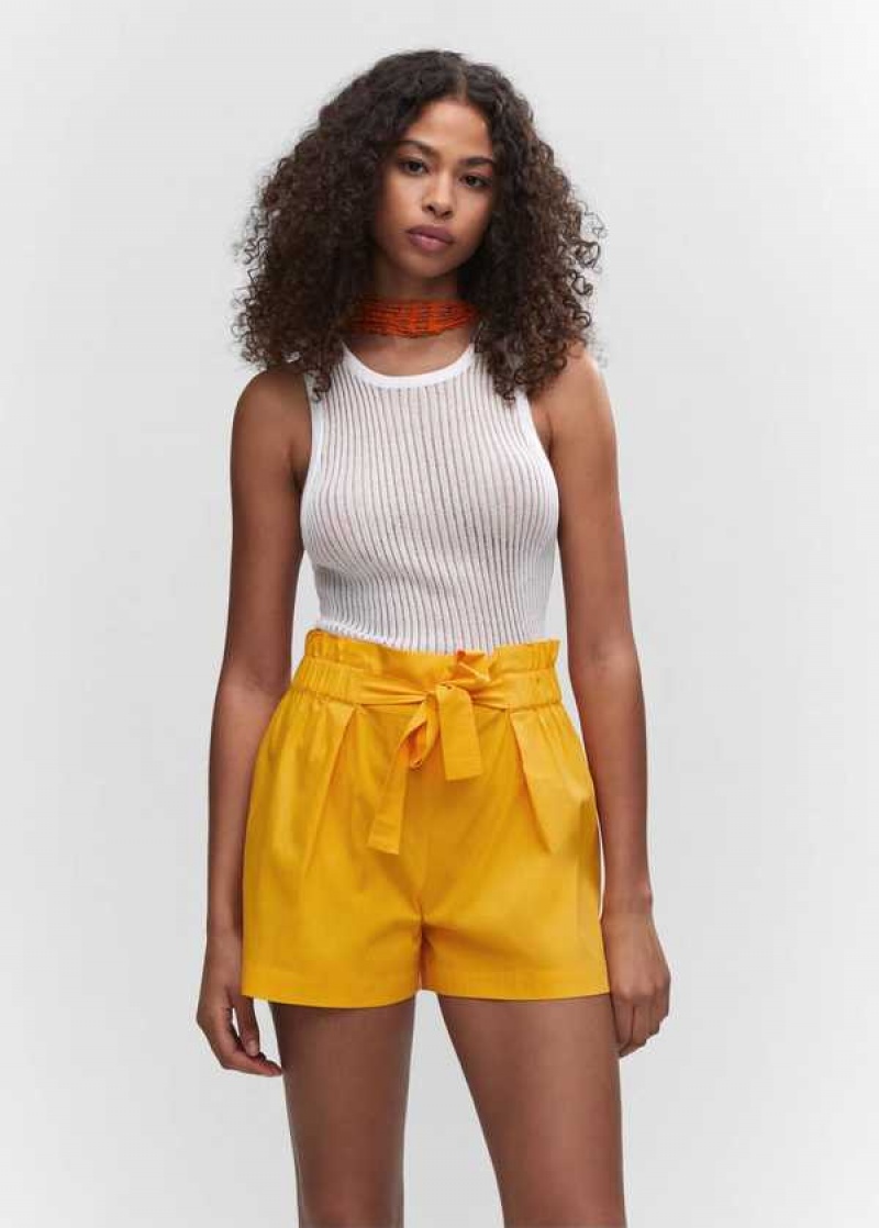 Mango Paperbag Shorts With Bow | MNG-24617