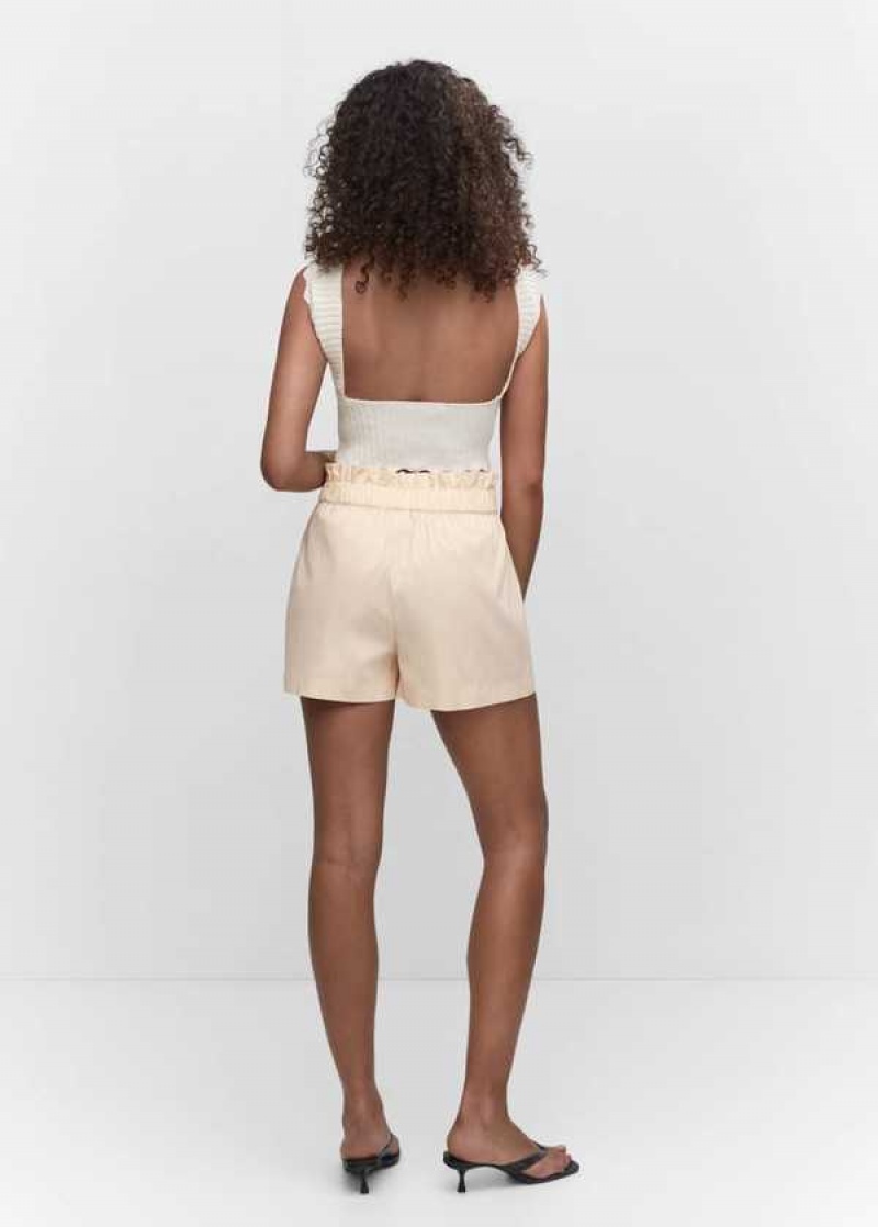 Mango Paperbag Shorts With Bow | MNG-24618