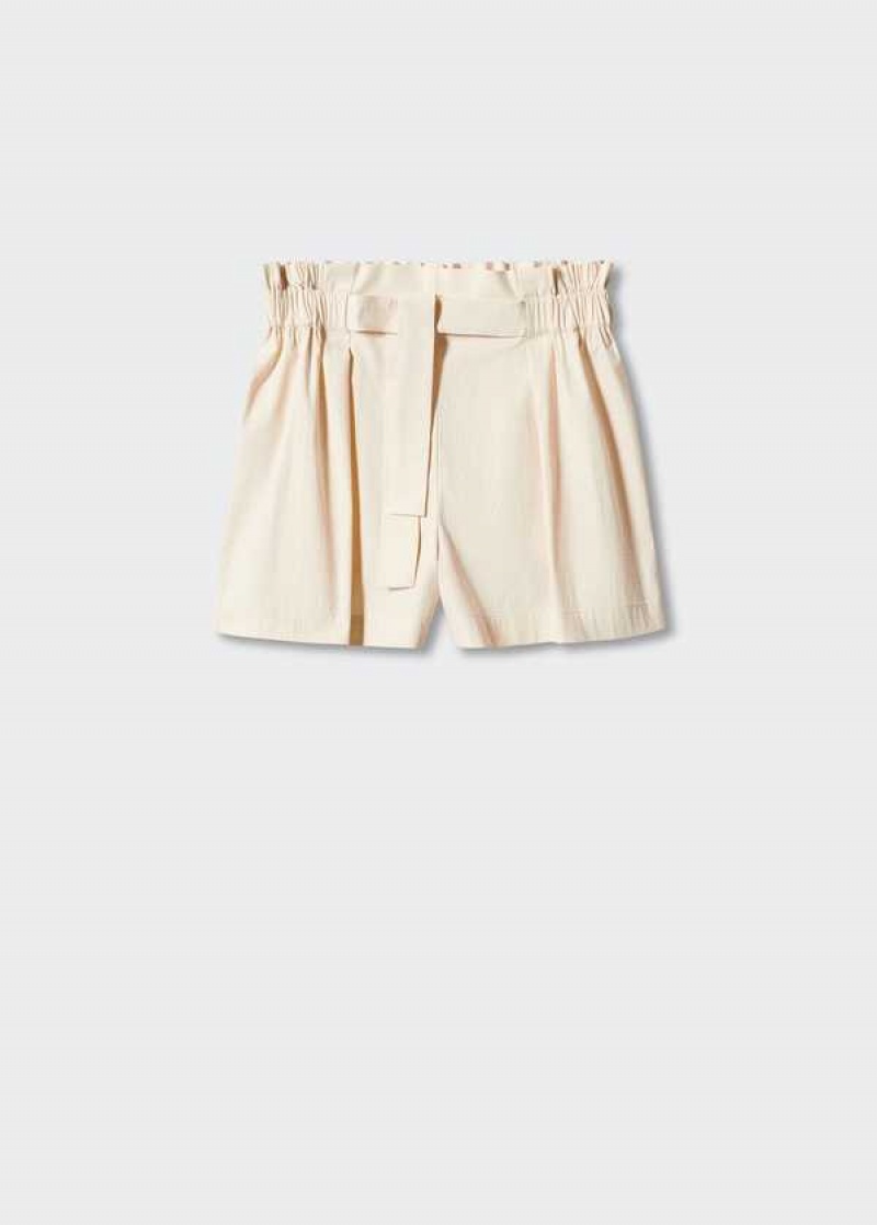 Mango Paperbag Shorts With Bow | MNG-24618