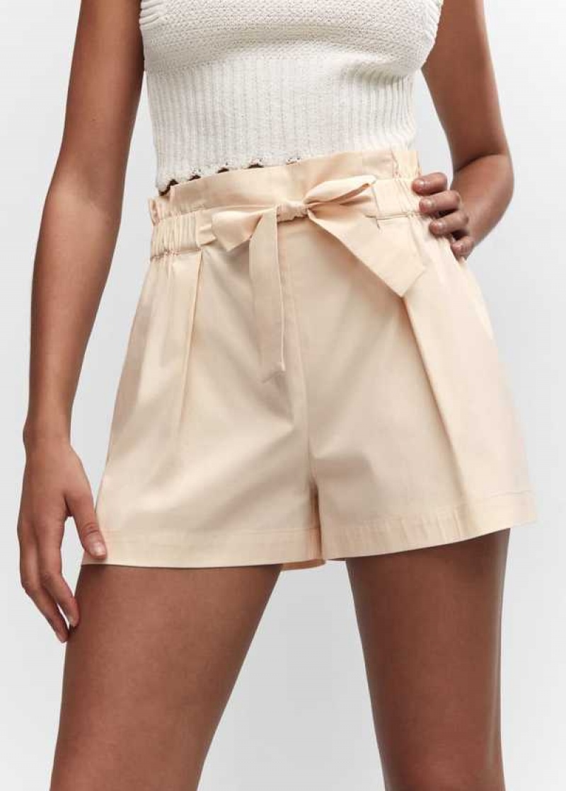 Mango Paperbag Shorts With Bow | MNG-24618