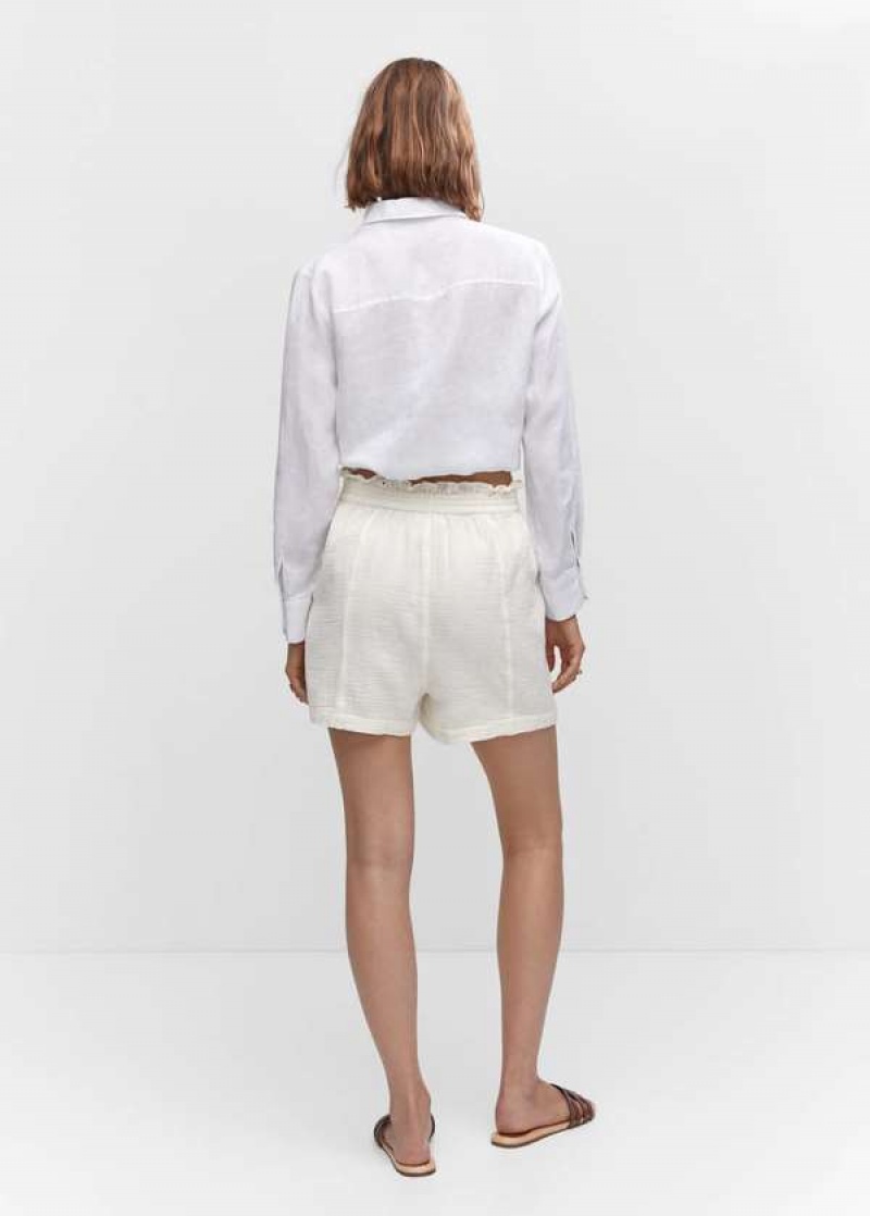 Mango Paperbag Textured Shorts | MNG-24612