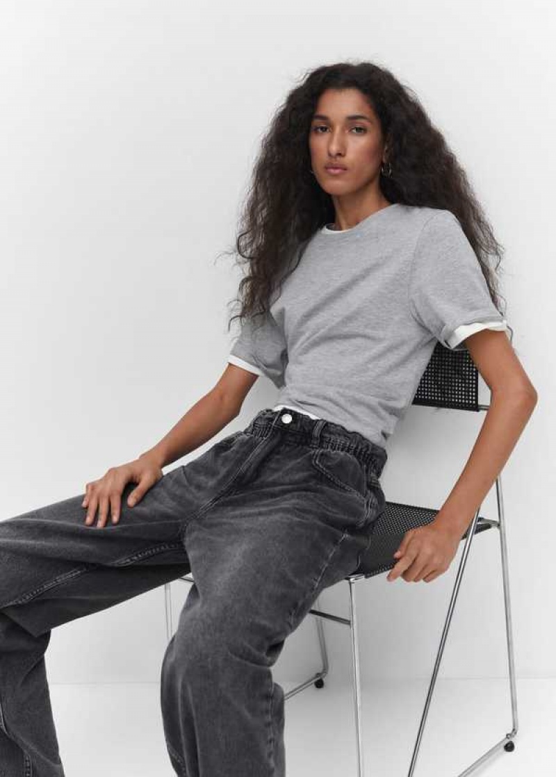 Mango Pasem Rovný Slouchy Jeans | MNG-23861