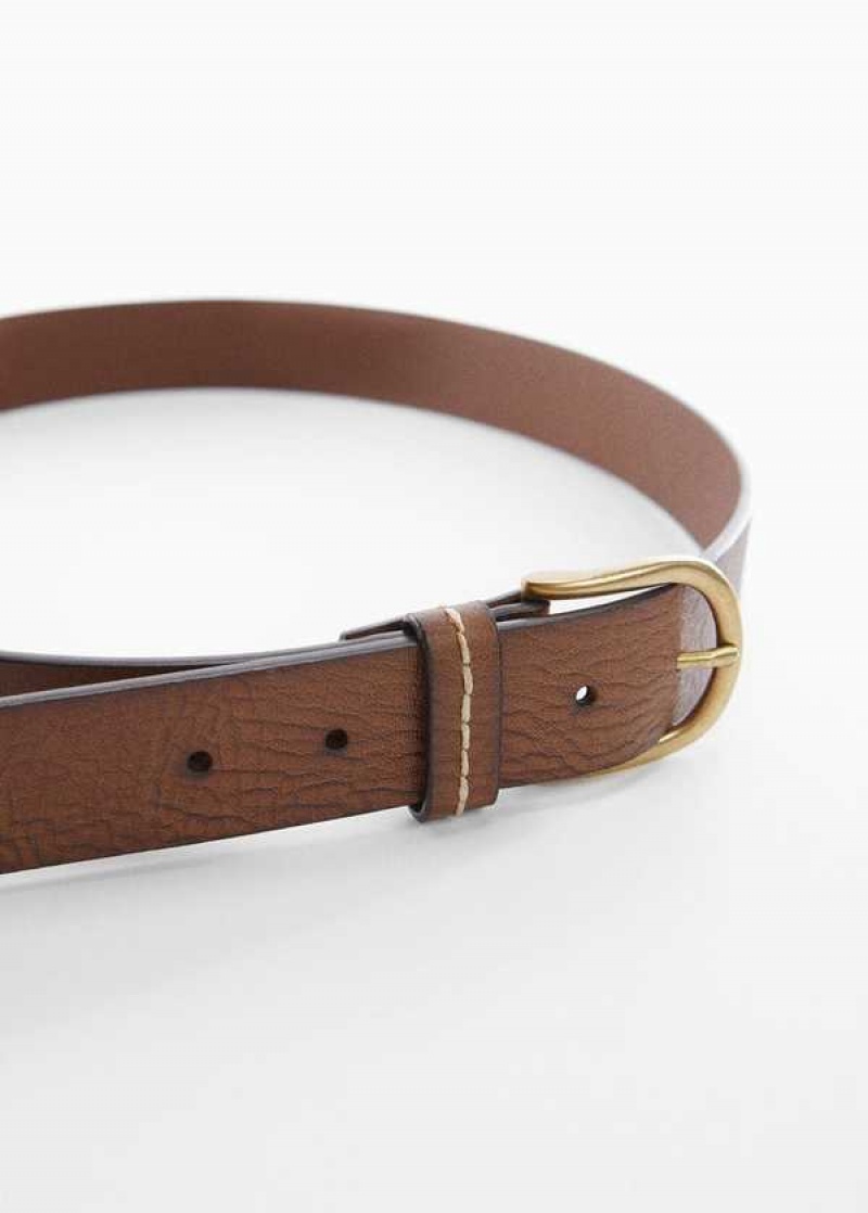 Mango Pebbled Læder Belt | MNG-21160