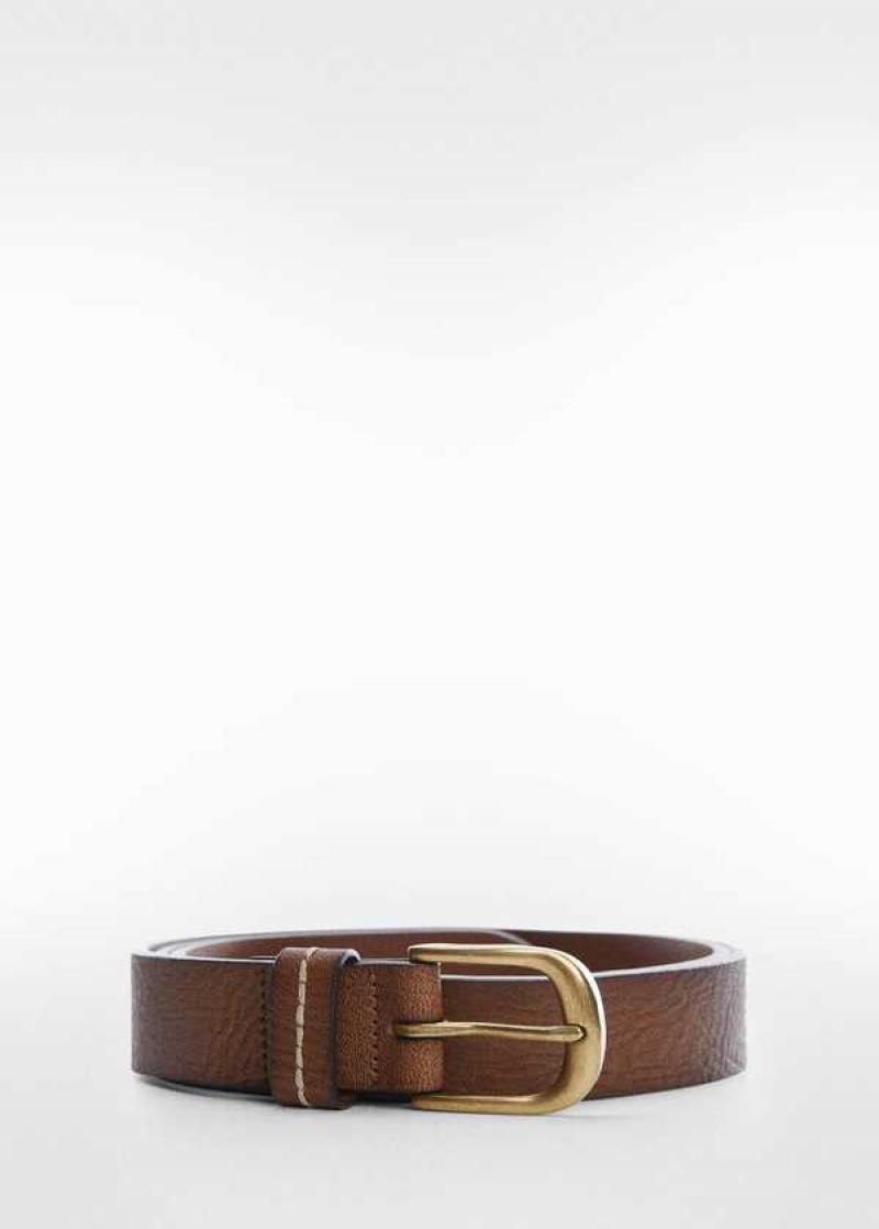 Mango Pebbled Læder Belt | MNG-21160