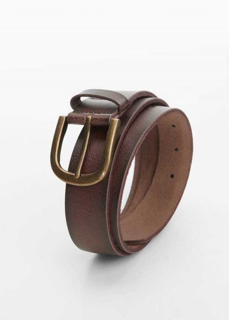 Mango Pebbled Læder Belt | MNG-21197