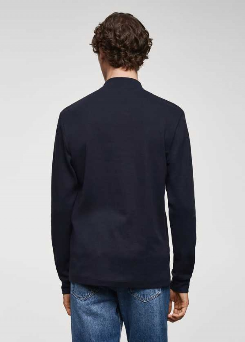 Mango Perkins Neck Long-sleeved T-shirt | MNG-21737