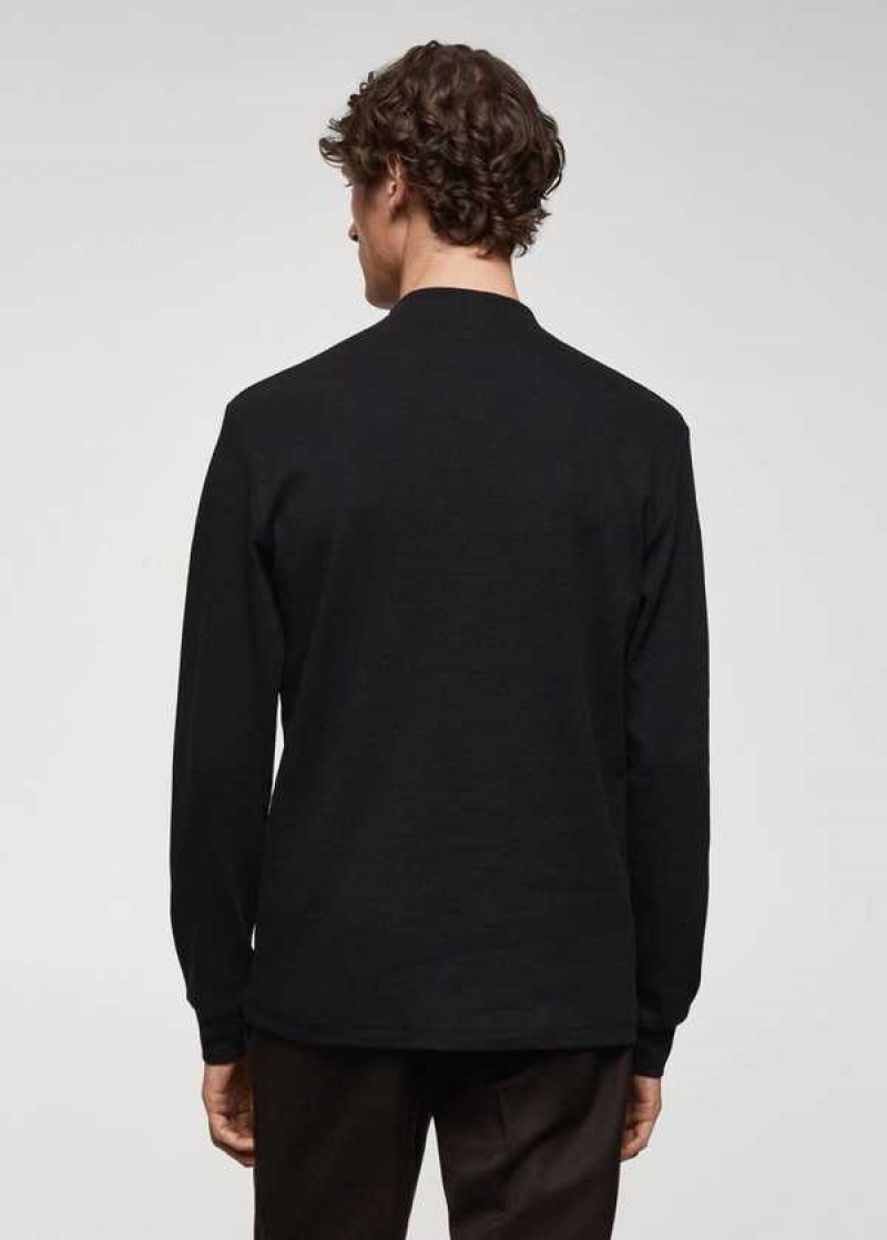 Mango Perkins Neck Long-sleeved T-shirt | MNG-21706